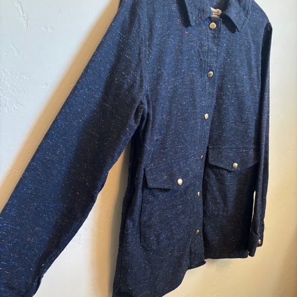 1791 Supply & Men's Navy Shirt Jacket Snap Shacket Tweed Flannel Layering Medium - Picture 3 of 9